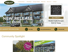 Tablet Screenshot of parkviewhomes.ca